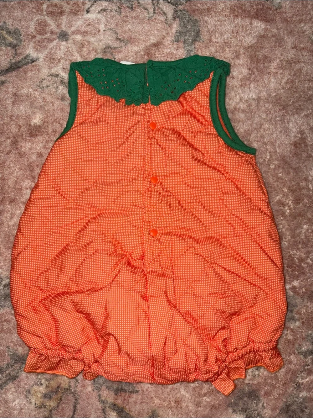 Orange Pumpkin Jack-O'-Lantern Baby Romper or Costume
